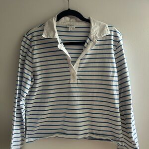 J. Crew Women’s Striped Long Sleeve Polo Shirt